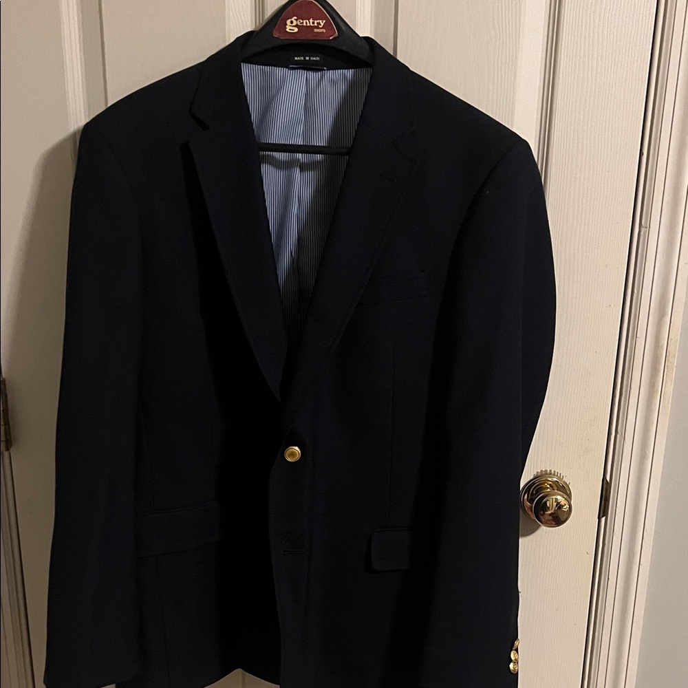 Tommy Hilfiger Men's Navy Blazer with Gold Buttons